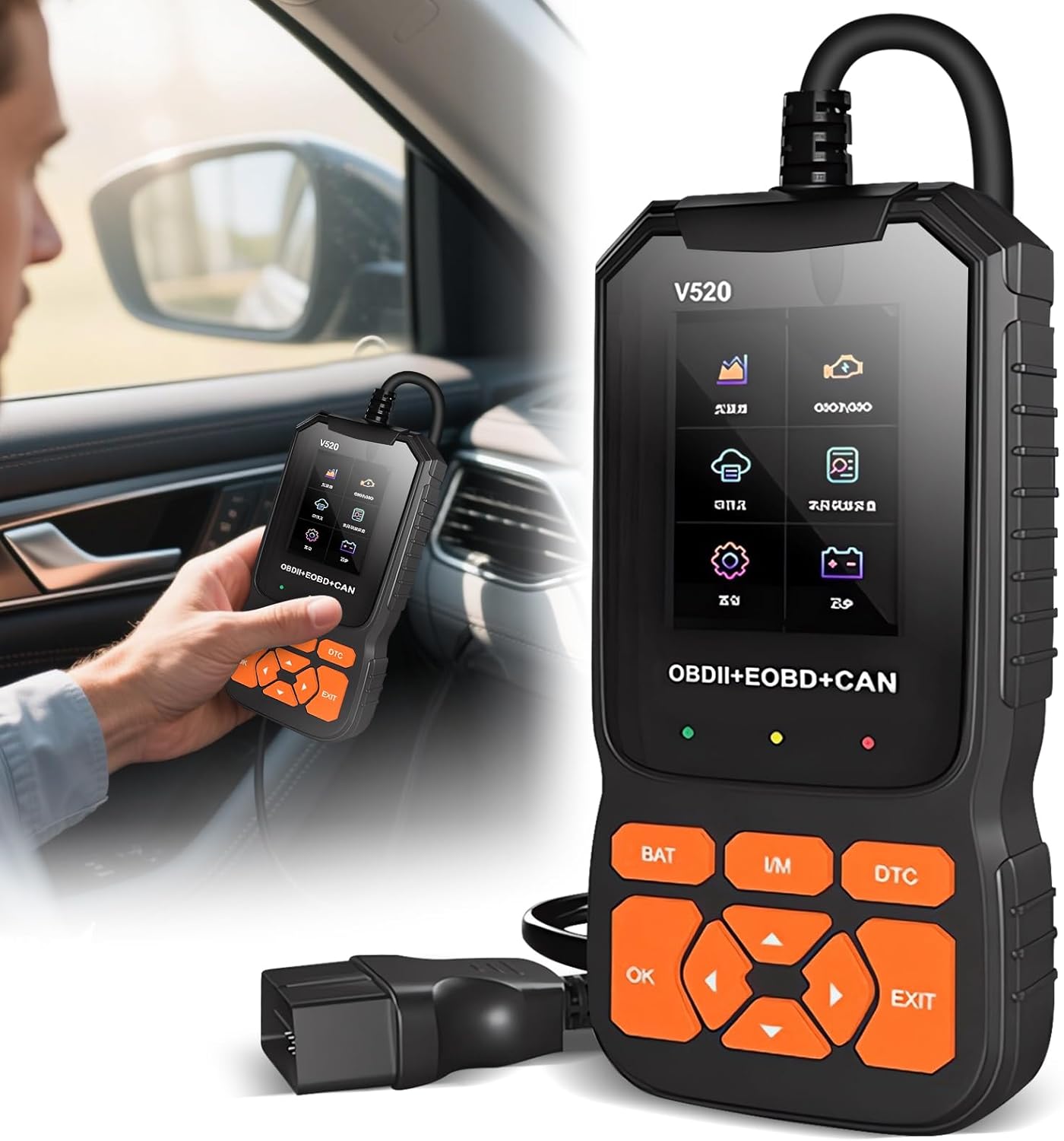 OBD2 Diagnostic Auto Valise Voiture, Lecteur de Code D'erreur de Moteur