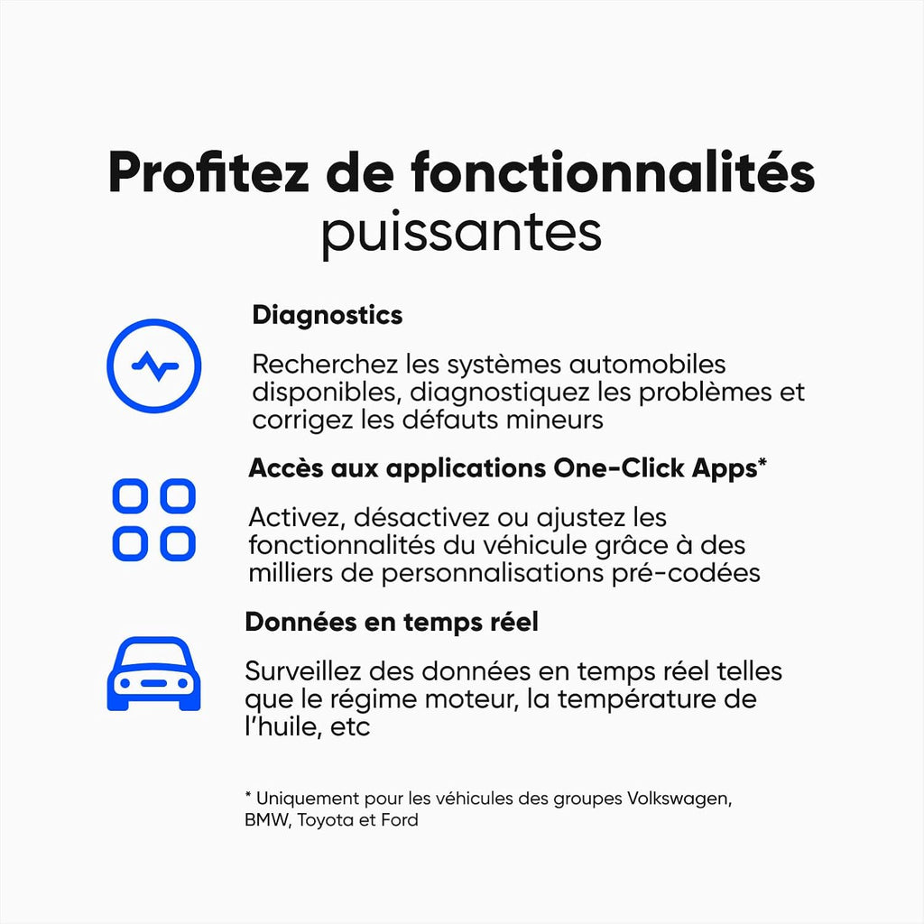 OBDeleven 3 Lecteur de Codes OBD2 Diagnostic Bluetooth