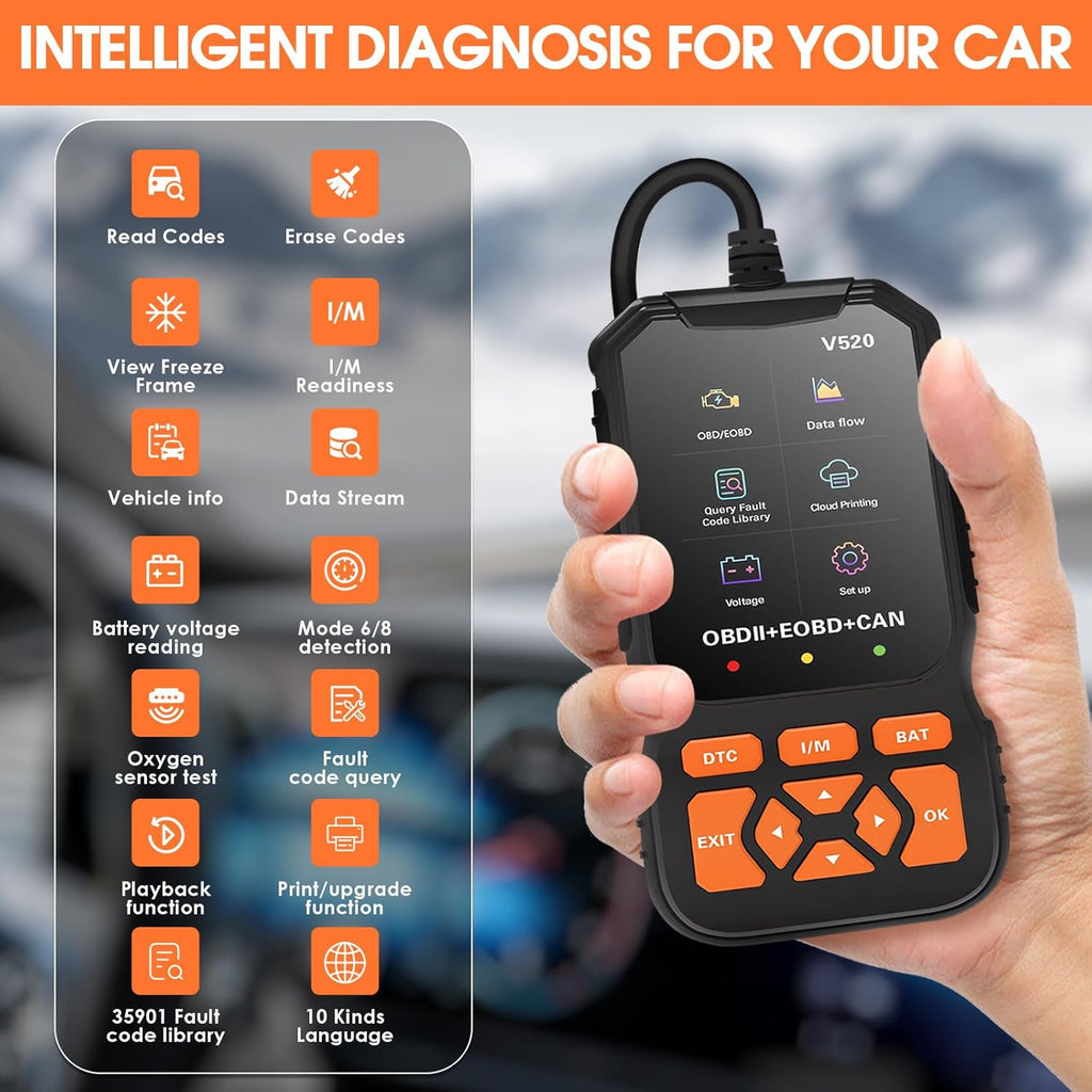OBD2 Diagnostic Auto Valise Voiture, Lecteur de Code D'erreur de Moteur